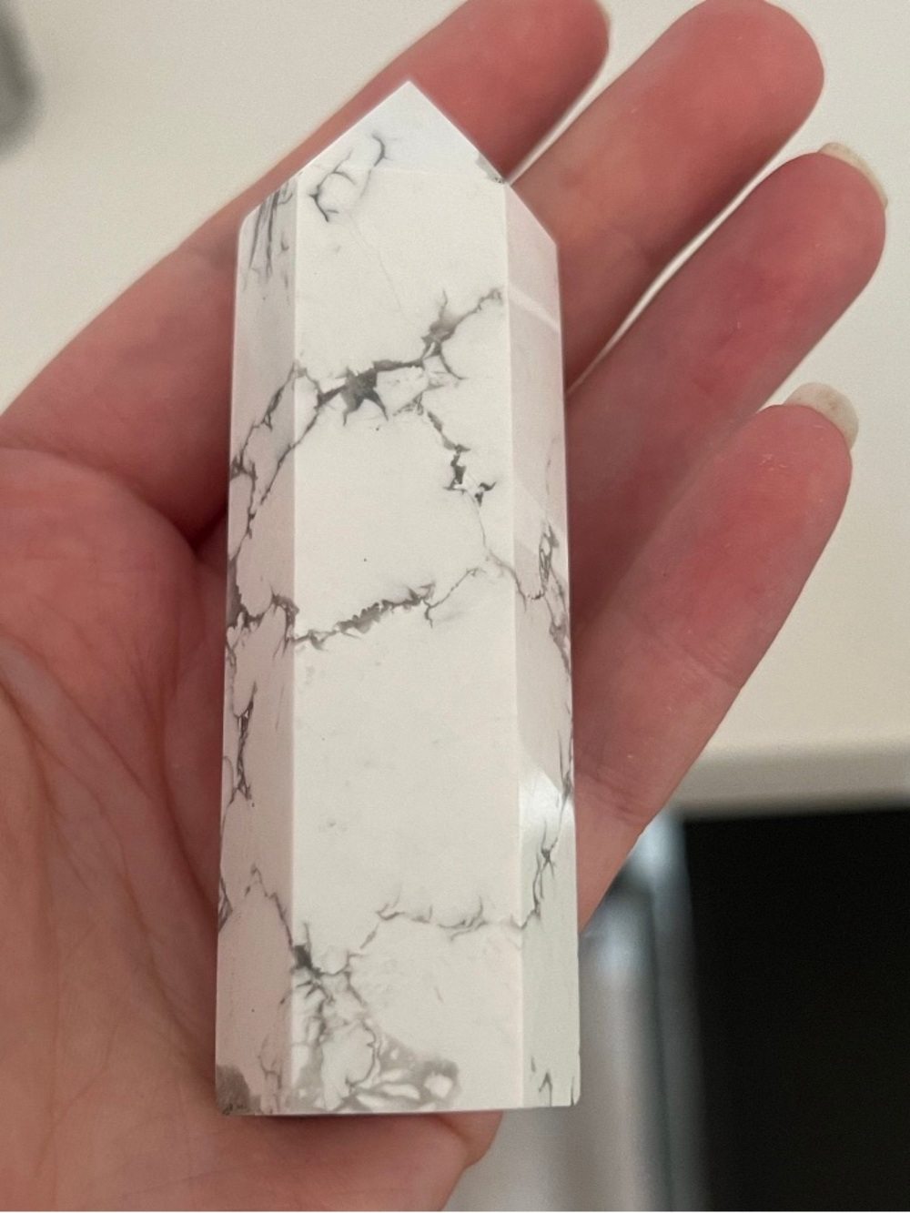 White Howlite Crystal Point Tower